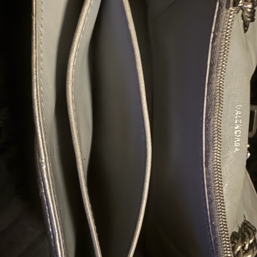 Balenciaga Metallic Silver Quilted Shoulder Bag - Picture 9 of 16
